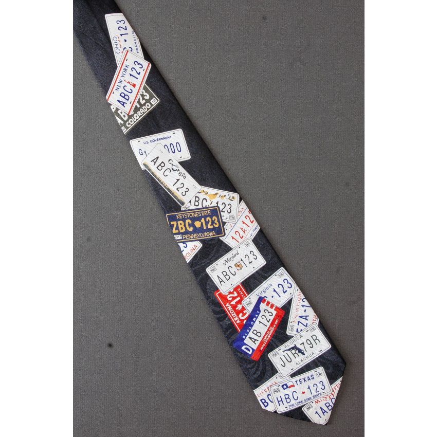 State & Diplomat License Plates - Black Necktie