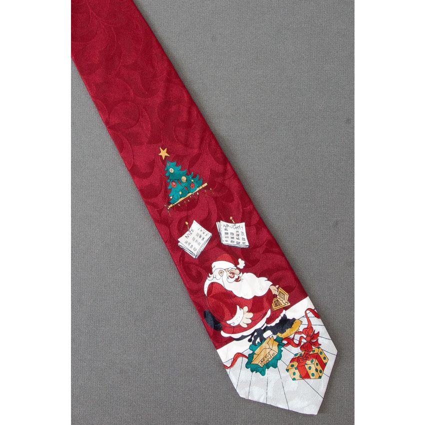 Santa With Laptop For Nice Girl or Boy Necktie