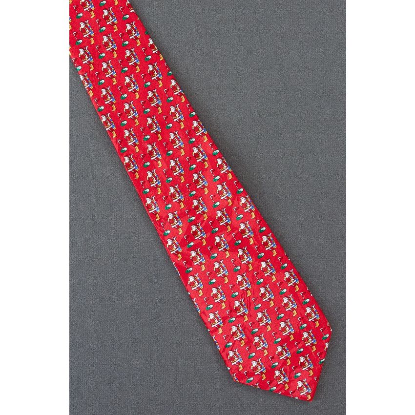 Santa Stands Next To A Golf Hole - Brand New Tie