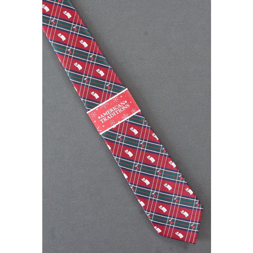 Polar Bear & Presents - Brand New Plaid Necktie