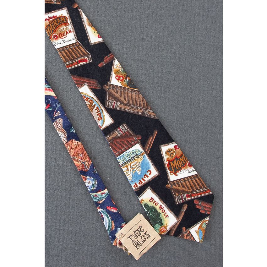 Cigar & Fishing - Brand New Reversible Necktie