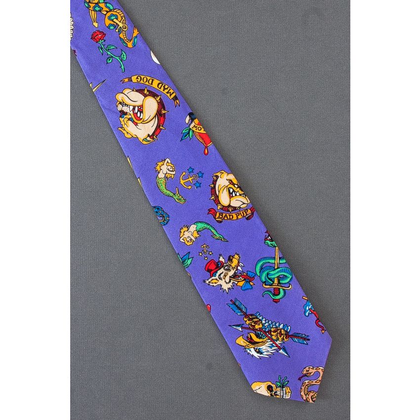 Tattoo Pinup Art - Purple Ralph Marlin Necktie