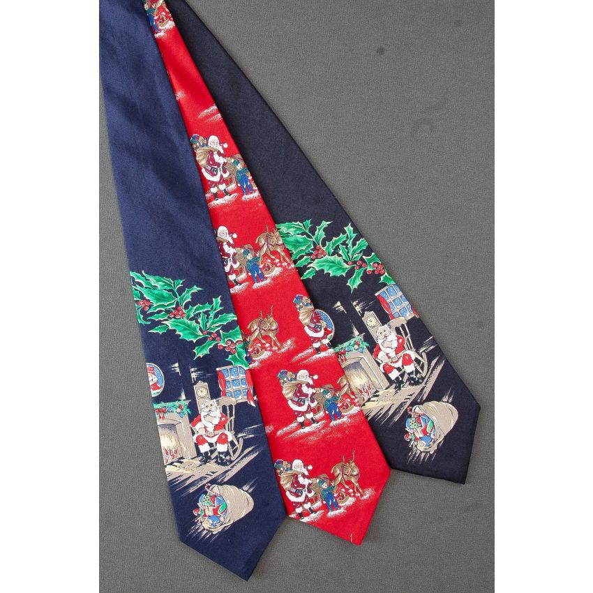 3 For $25 - Santa by Fire Place Set to Deliver Ties