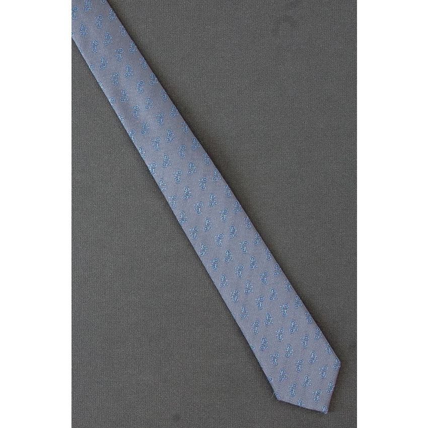 Bicycle Allover - Men's Skinny Gray Necktie