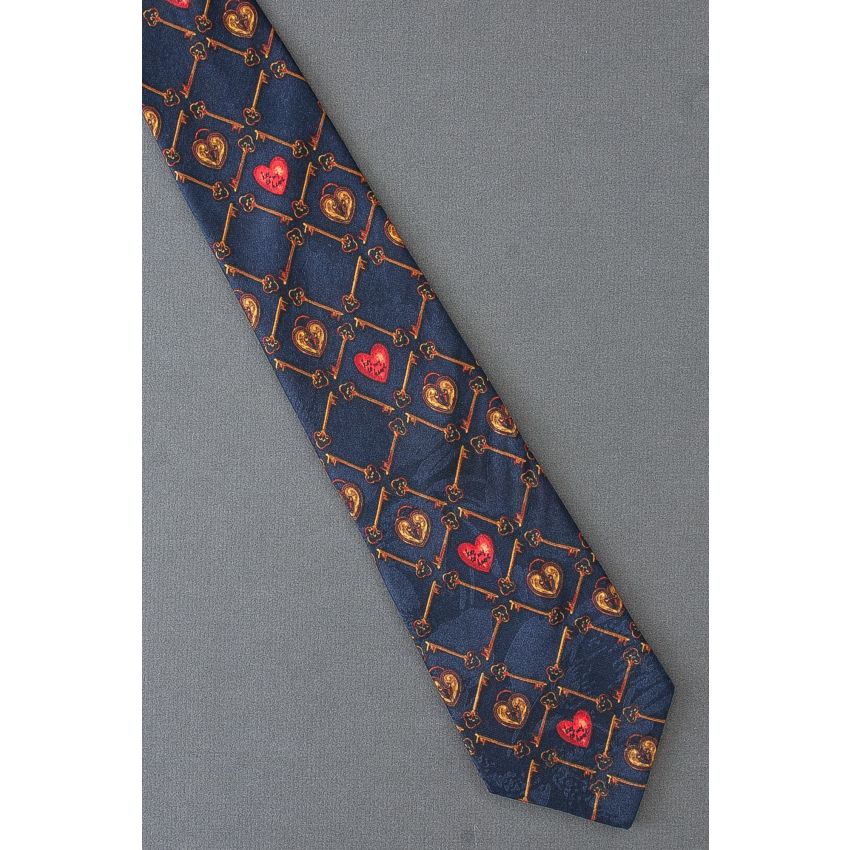 Key To My Heart - Navy Valentine's Day Necktie