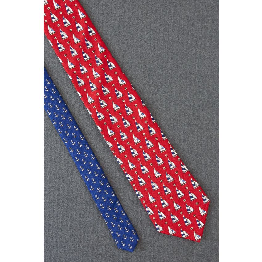 Patriotic Color Sailboats & Anchors - Hilfiger Tie