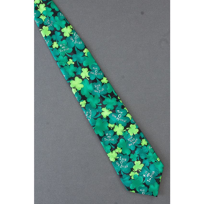 Luck Of The Irish 3 Leaf Shamrocks - Neck Tie