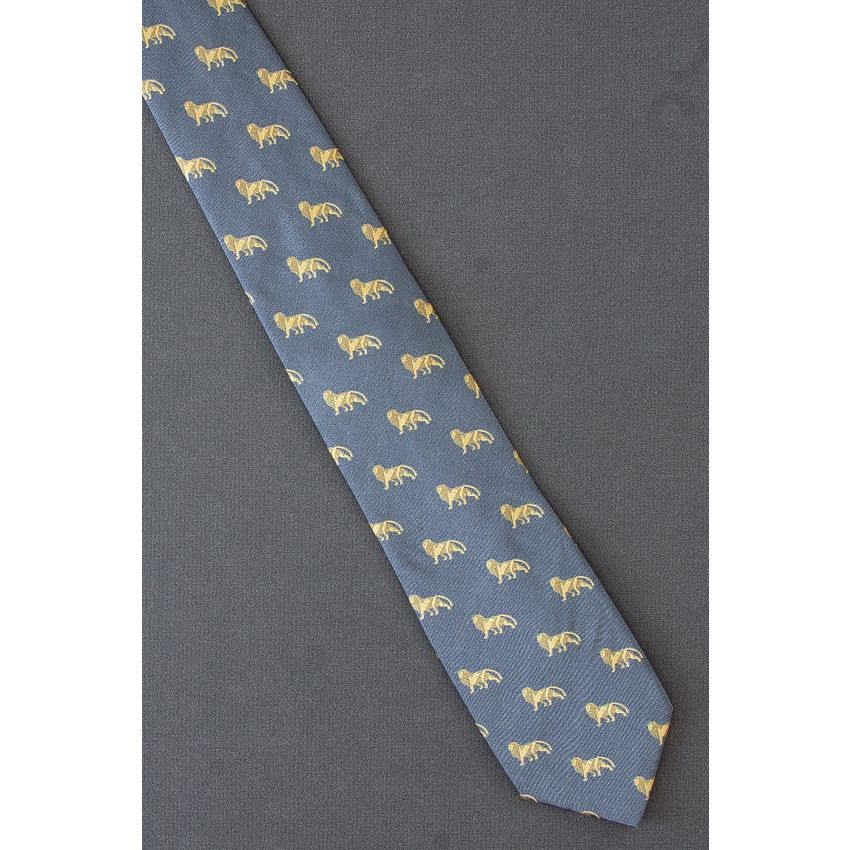 Gold Lion Allover - Gray Into Africa Necktie