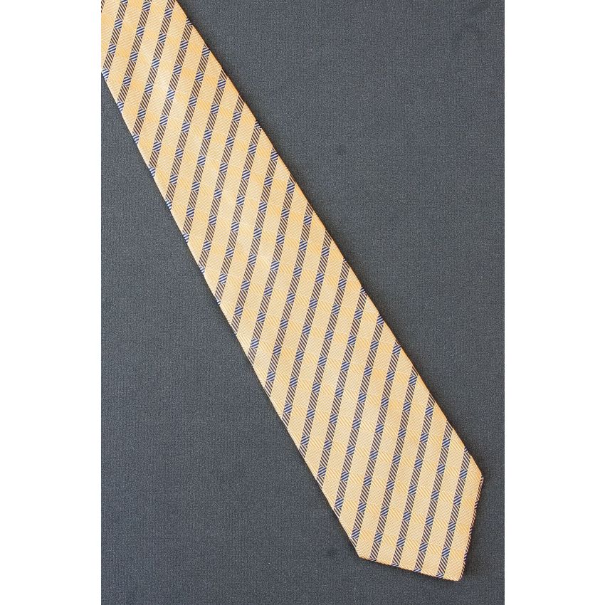 Yellow & Navy Striped - Silk Charles Tyrwhitt Tie