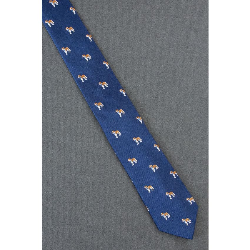 Saint Bernard Allover - Skinny Navy Chaps Tie
