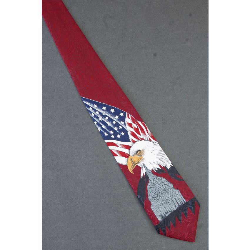 Capitol Dome, Bald Eagle & US Flag - Necktie