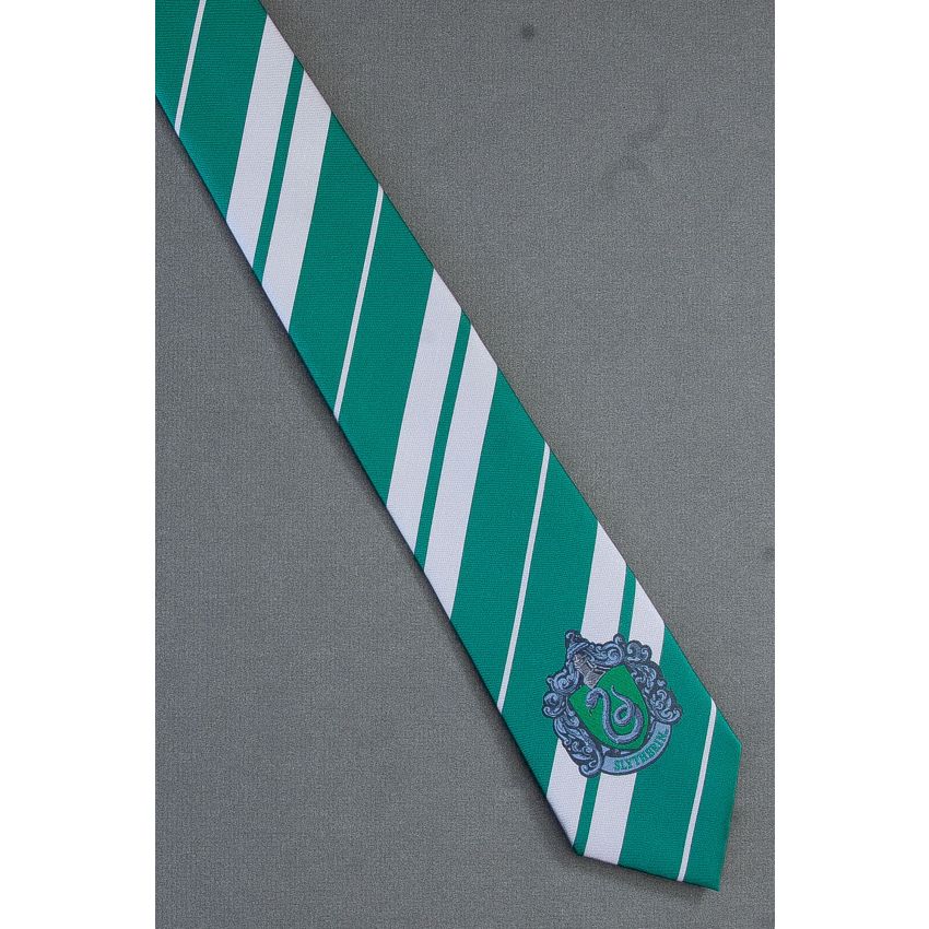 Slytherin House Crest - Striped Harry Potter Tie