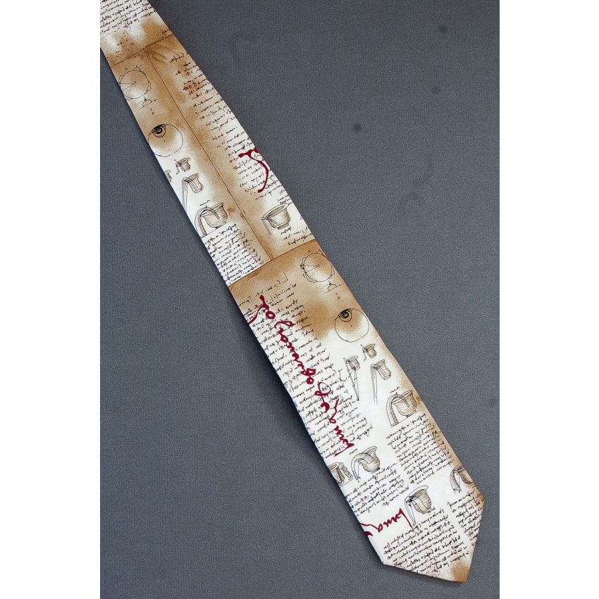 Leonardo Da Vinci Codex Leicester - Silk Necktie