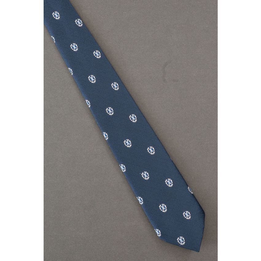 Scottish Flag Allover - Skinny Blue Necktie