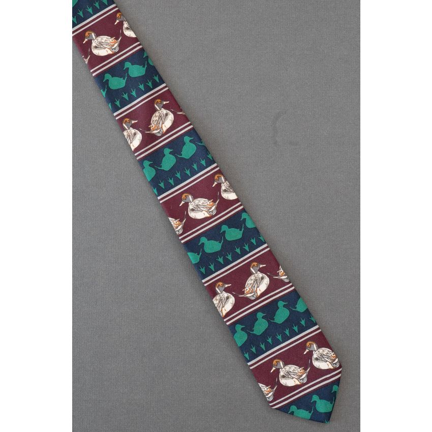 Ducks In A Row - 1980's Skinny Vintage Necktie