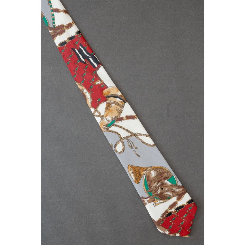 Horse & Hunting Horn - Mens Equestrian Necktie