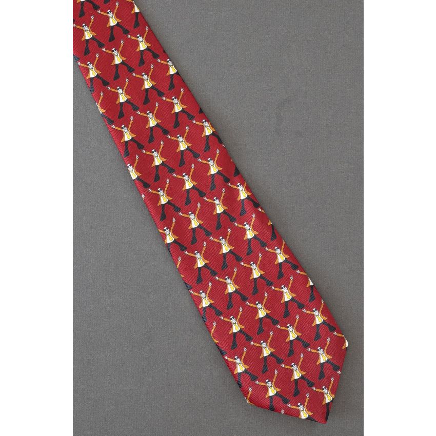 Man Holding Peace Signs Repeat - Red Necktie