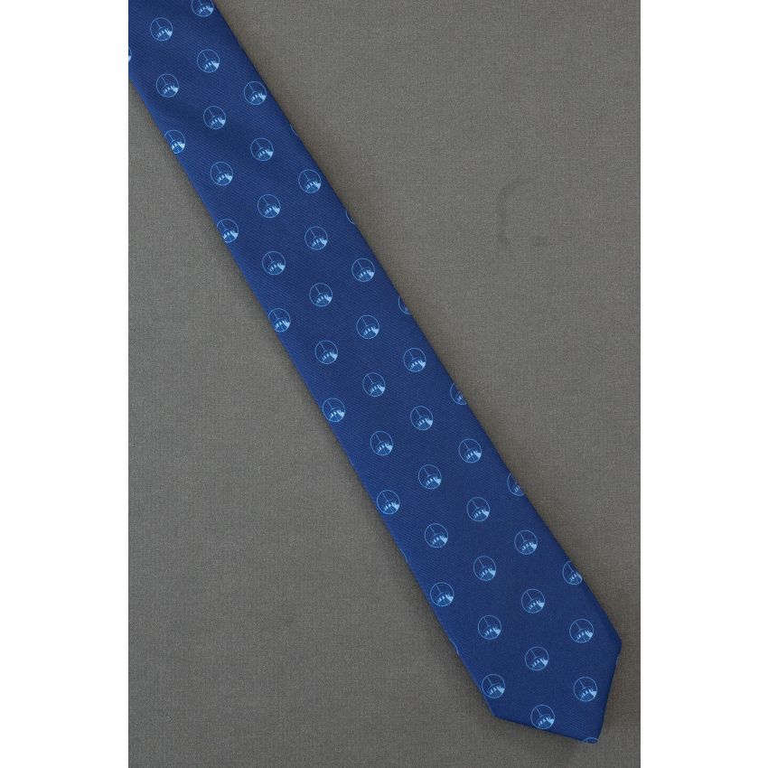 Bank of Akron Logo - Skinny Blue Necktie