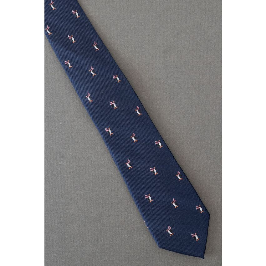 Penguin Wears a Scarf - Tommy Hilfiger Silk Tie