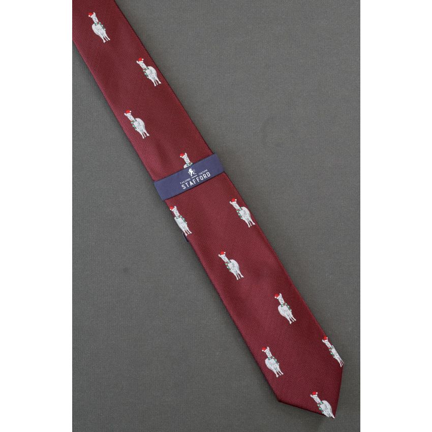 Llama Wears Santa Hat - Brand New Stafford Tie