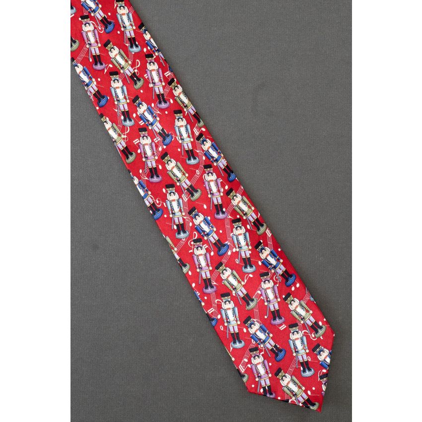 Nutcracker Music - Red Silk Christmas Necktie
