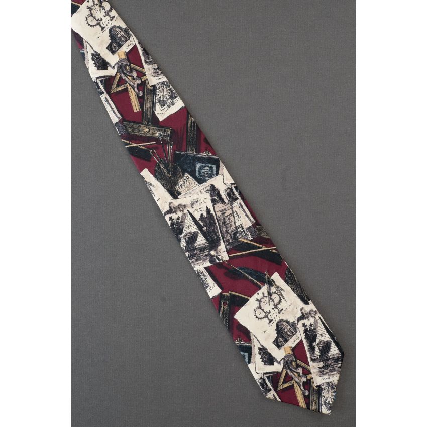 Architectural Drawings & Tools - Red Silk Necktie