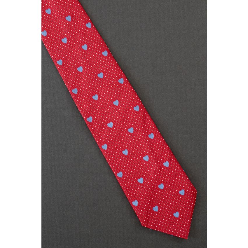 Blue For You Hearts on Silk Smithsonian Necktie