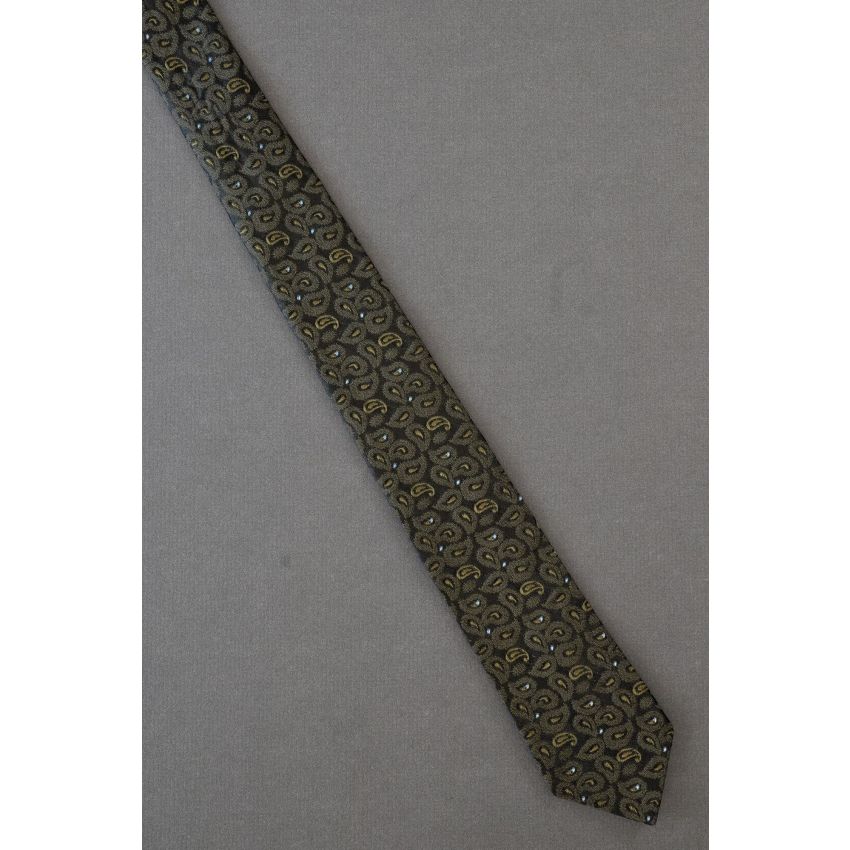 Green & Black Paisley - 50's Skinny Vintage Tie