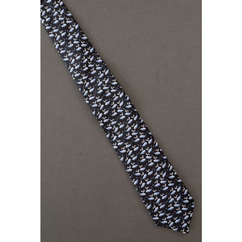 Pod of Whales - Black Skinny Tailorbyrd Necktie