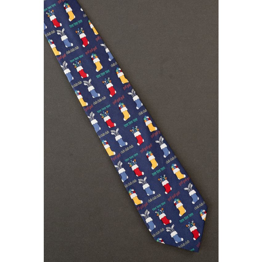 Golf - Tee - Club - Blue Silk Cape Cod Neckwear