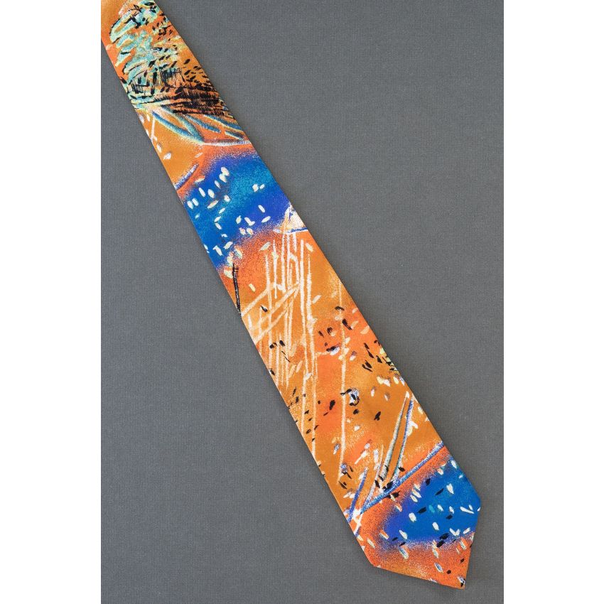 Orange, Blue & Gold - Silk Emilio Pucci Necktie
