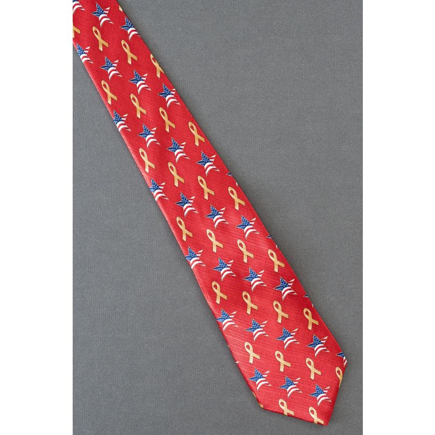 Support Troops Yellow Ribbons & Patriotic Star Tie