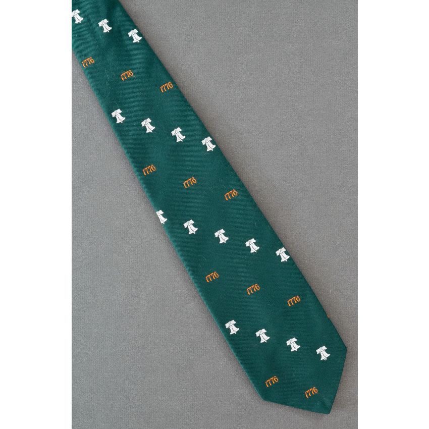 Liberty Bell of 1776 - Green Vintage Necktie