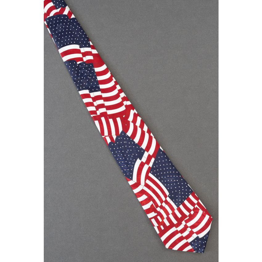 Overlapping American Flags - Patriotic Necktie