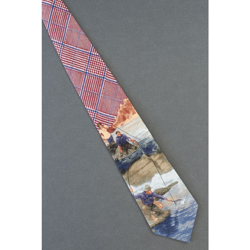 Three People Fishing Morphs With Plaid Tie