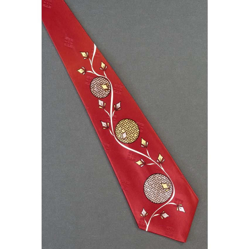Vine Around 3 Circles - 1940s Wide Vintage Tie