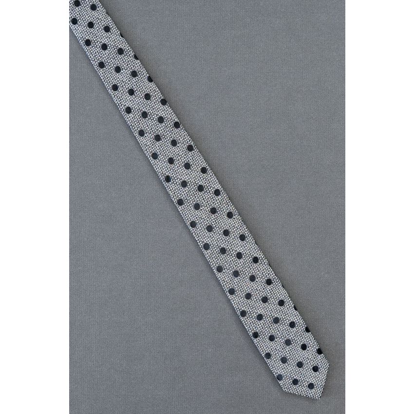 Black & Silver Polka Dot - 1980's Skinny Necktie