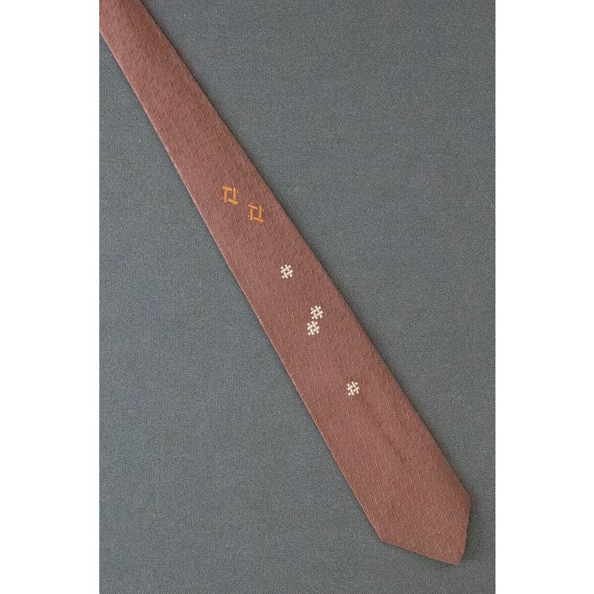 Lincoln Log or Hashtag - 50's Skinny Silk Necktie 