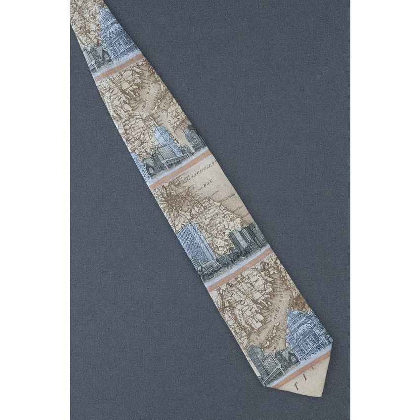Boston, Massachusetts City & Bay Maps Tie