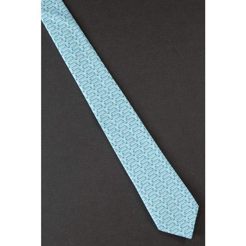 Rows of Bridges - Mens Unique Green Necktie