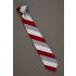 Rich Red & Gray Stripe - 80s Thin Clip On Tie
