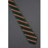 Green, Red & Gold Stripe - Long Silk Tie