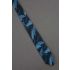 Blue Design On 1980s Skinny Black Necktie