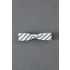 White & Gray Stripe - 1960's Clip-On Bow Tie